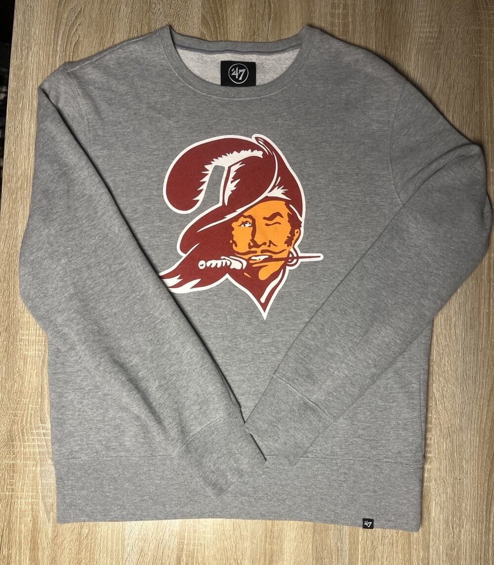 Tampa Bay Buccaneers Large Sweatshirt Heathered Gray 47 Pullover Crew Neck
